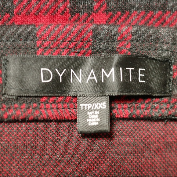 Dynamite Mini Bodycon Plaid Skirt Black & Red Size US XXS - Picture 3 of 4